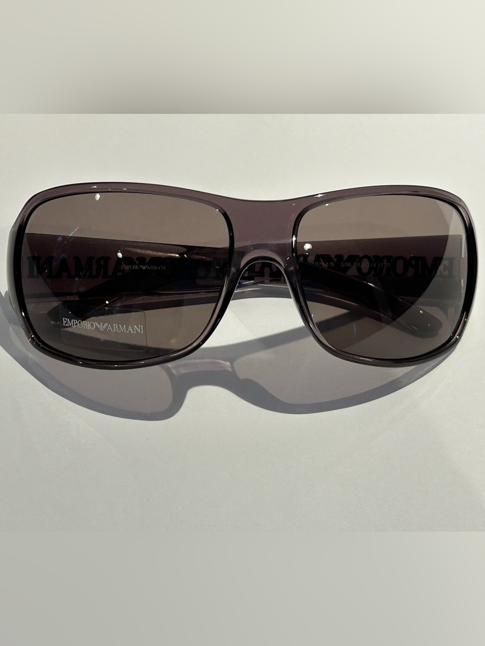 Emporio Armani Translucent Brown Logo Temple Sunglasses EA9154/S